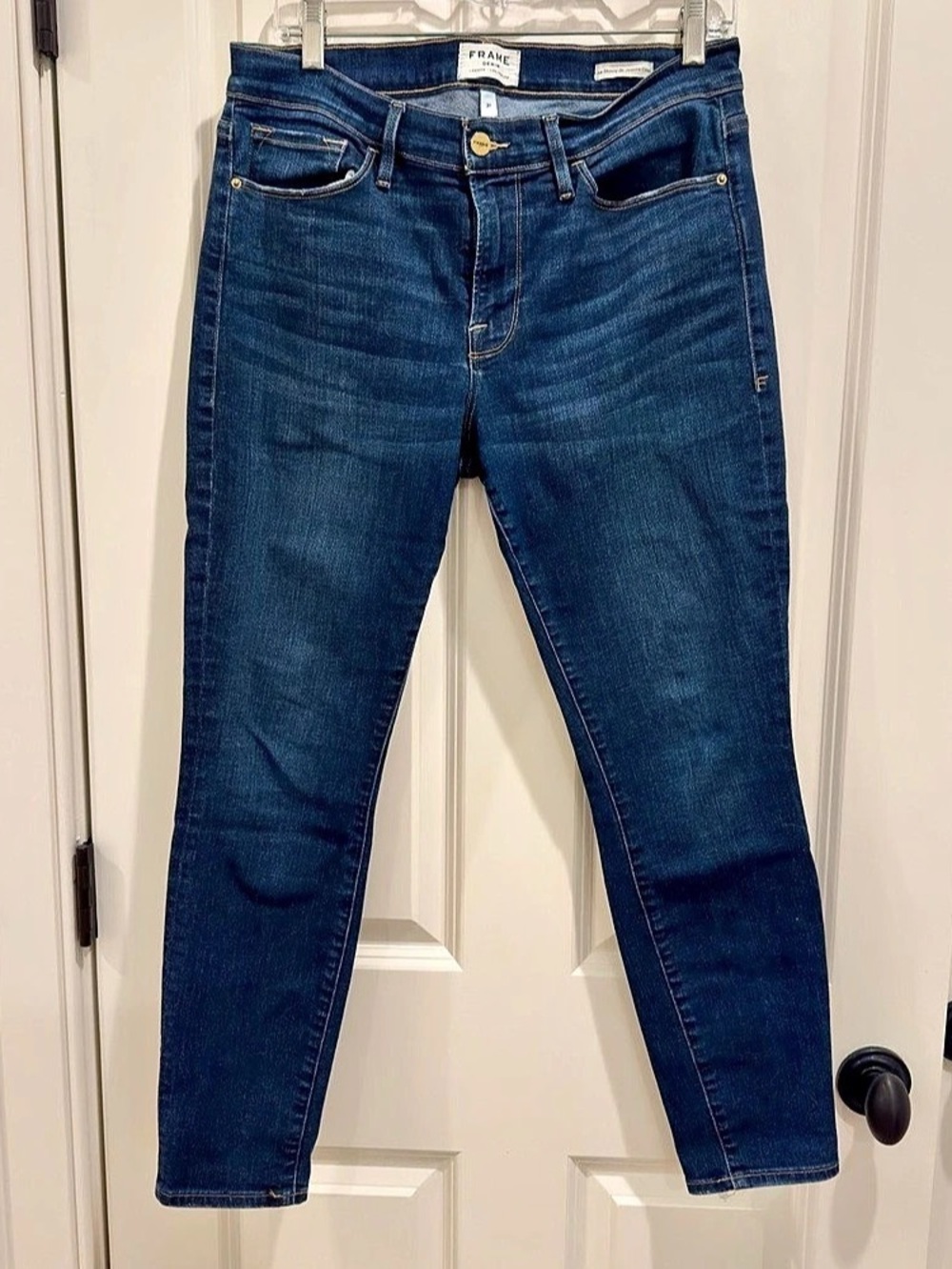 FRAME Le Skinny de Jeanne Crop Skinny Jeans Blue Waist 31